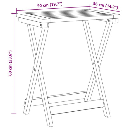vidaXL Folding Garden Table 50x36x60 cm Solid Wood Acacia - Brown