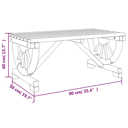 vidaXL Garden Coffee Table 90x50x40 cm Solid Wood Fir - Brown - 25391