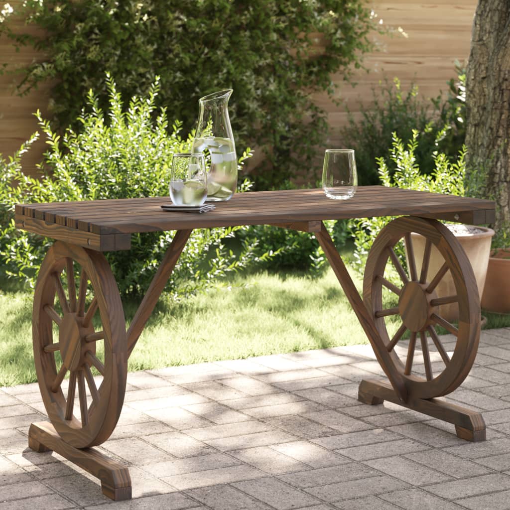 vidaXL Garden Table 115x55x65 cm Solid Wood Fir - Brown - 25394