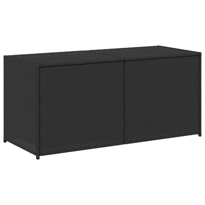 vidaXL Garden Storage Box Black 283L Poly Rattan - 120 x 50 x 56 cm