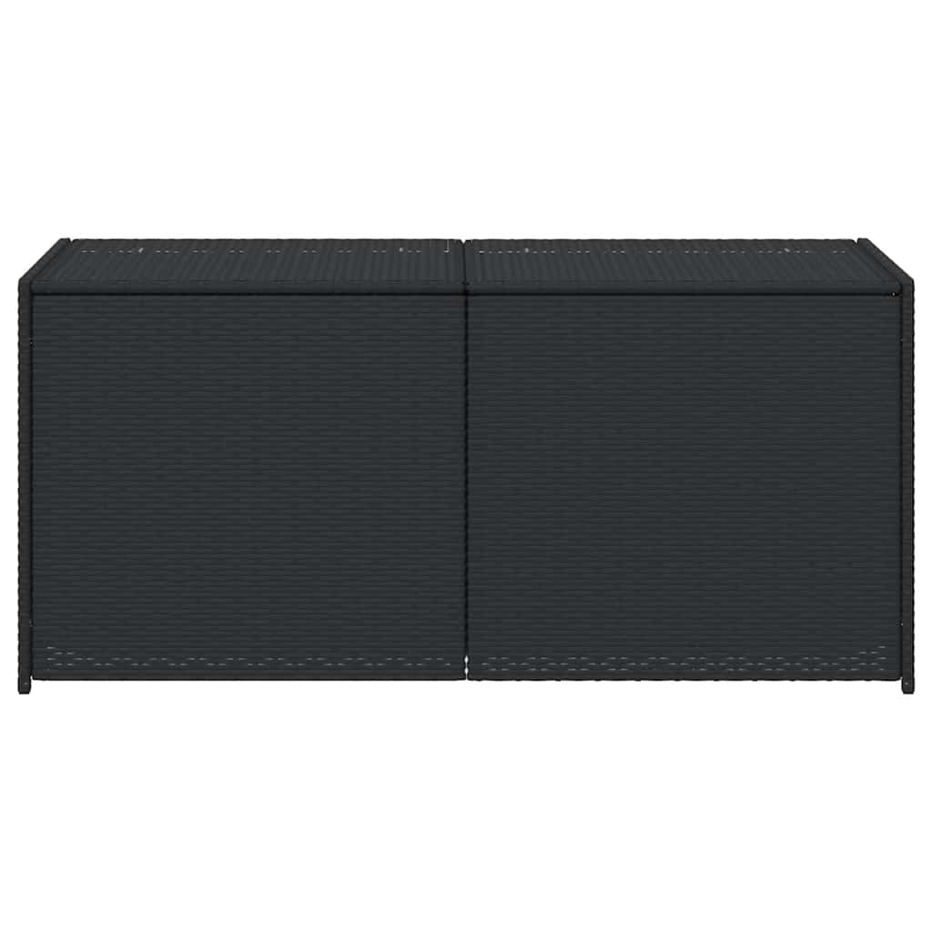 vidaXL Garden Storage Box Black 283L Poly Rattan - 120 x 50 x 56 cm
