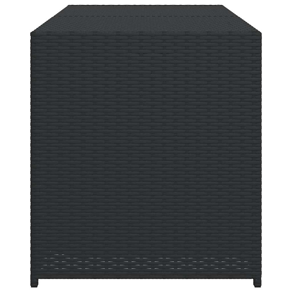 vidaXL Garden Storage Box Black 283L Poly Rattan - 120 x 50 x 56 cm