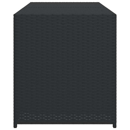 vidaXL Garden Storage Box Black 283L Poly Rattan - 120 x 50 x 56 cm