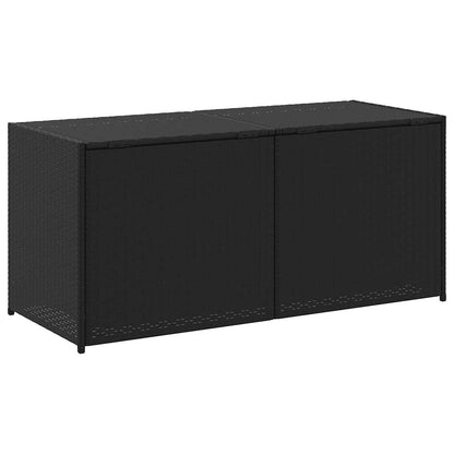vidaXL Garden Storage Box Black 283L Poly Rattan - 120 x 50 x 56 cm