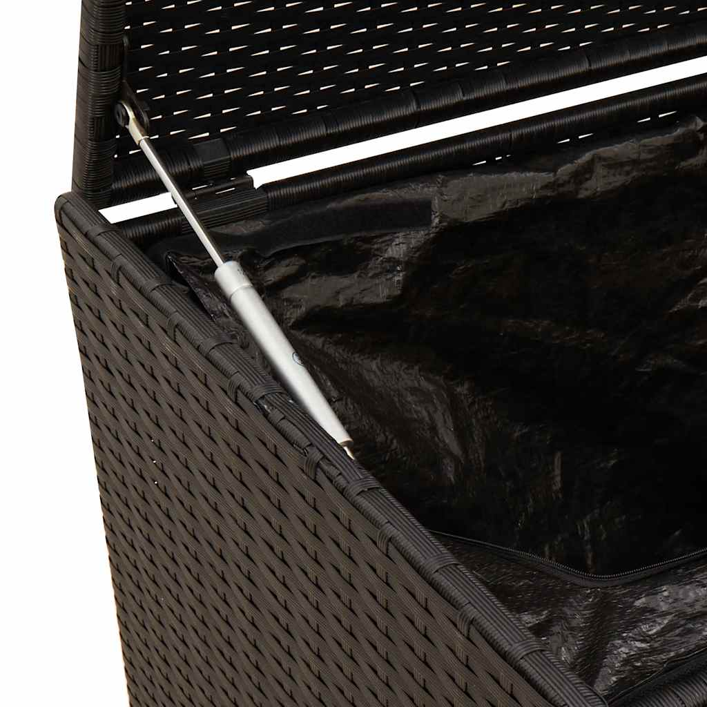 vidaXL Garden Storage Box Black 283L Poly Rattan - 120 x 50 x 56 cm