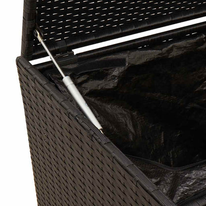 vidaXL Garden Storage Box Black 283L Poly Rattan - 120 x 50 x 56 cm