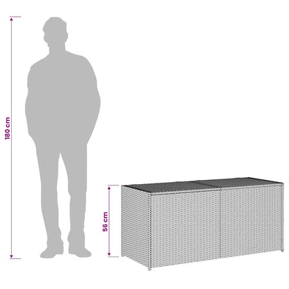 vidaXL Garden Storage Box Black 283L Poly Rattan - 120 x 50 x 56 cm
