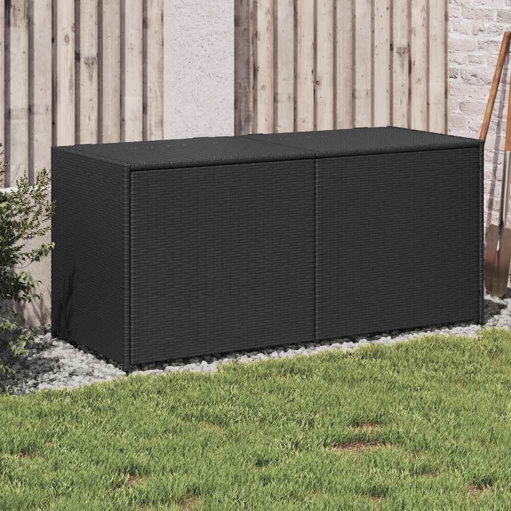 vidaXL Garden Storage Box Black 283L Poly Rattan - 120 x 50 x 56 cm