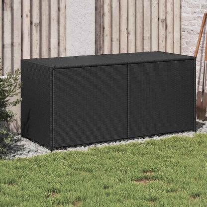 vidaXL Garden Storage Box Black 283L Poly Rattan - 120 x 50 x 56 cm