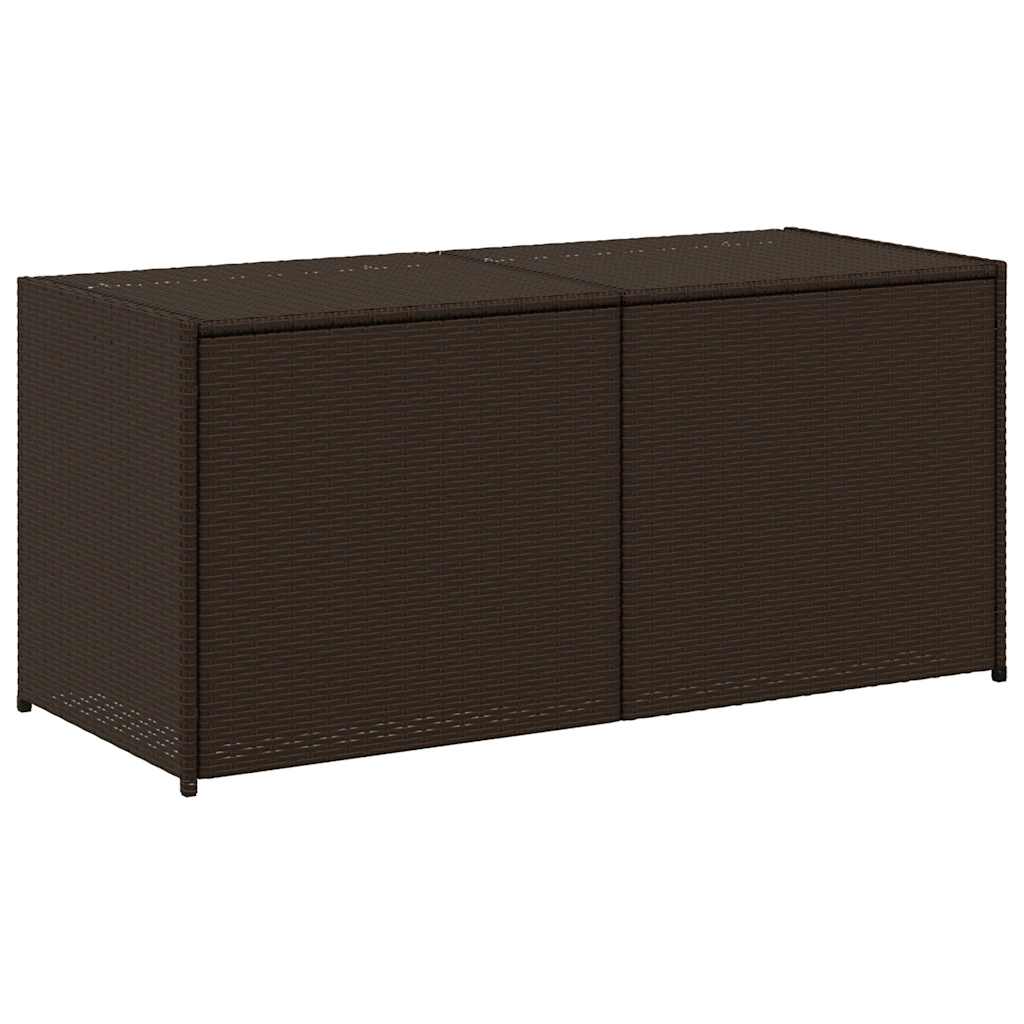 vidaXL Garden Storage Box Brown 283L Poly Rattan - 120 x 50 x 56 cm