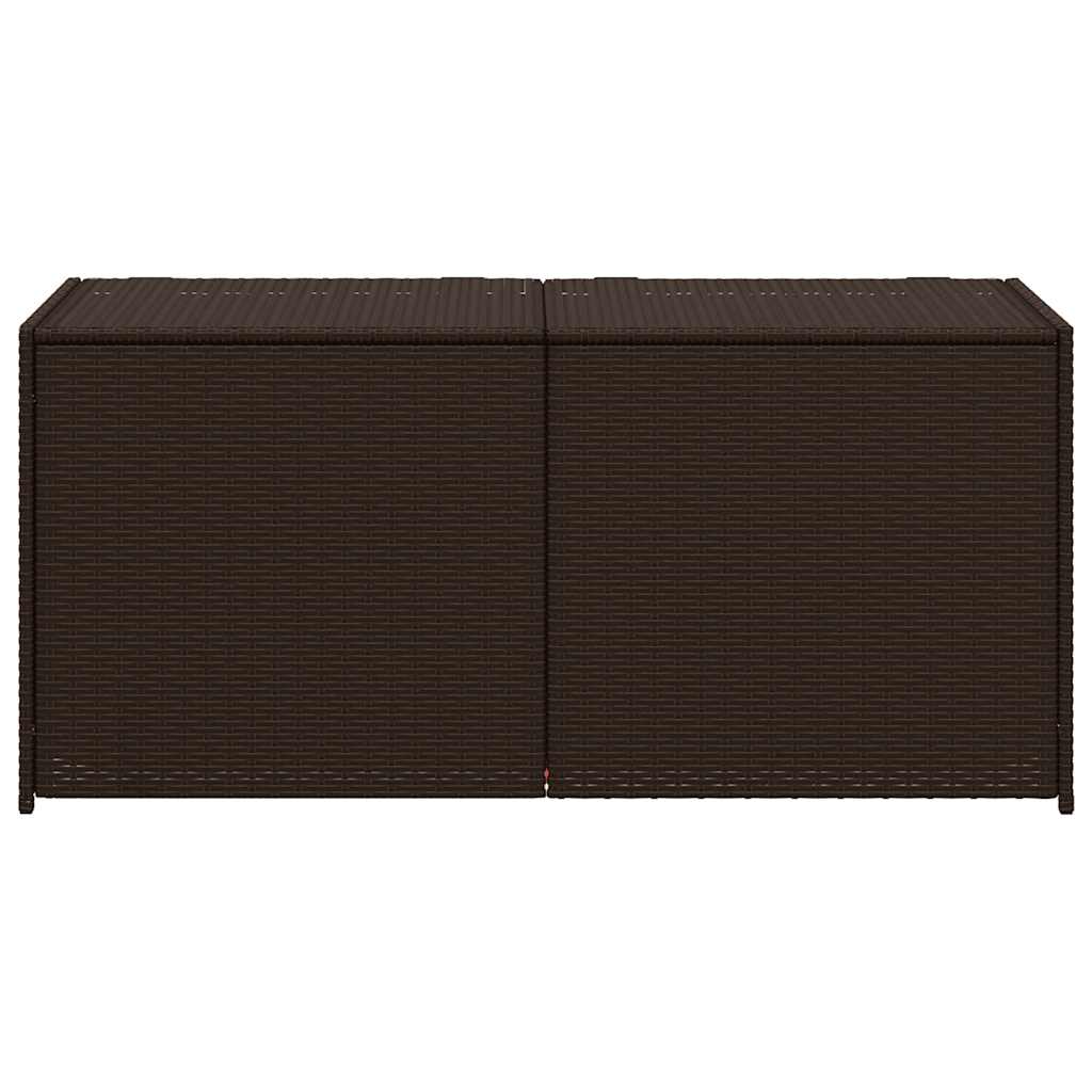 vidaXL Garden Storage Box Brown 283L Poly Rattan - 120 x 50 x 56 cm