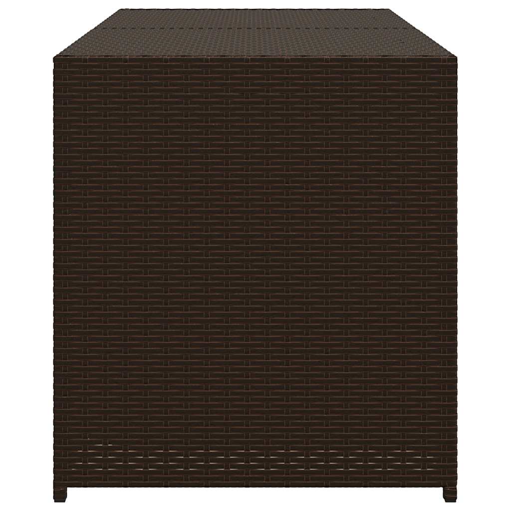 vidaXL Garden Storage Box Brown 283L Poly Rattan - 120 x 50 x 56 cm