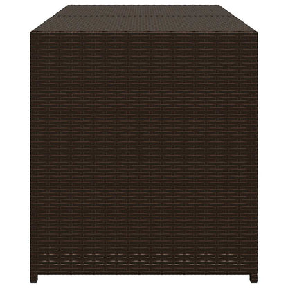vidaXL Garden Storage Box Brown 283L Poly Rattan - 120 x 50 x 56 cm