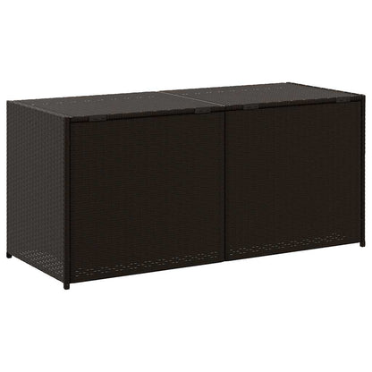 vidaXL Garden Storage Box Brown 283L Poly Rattan - 120 x 50 x 56 cm