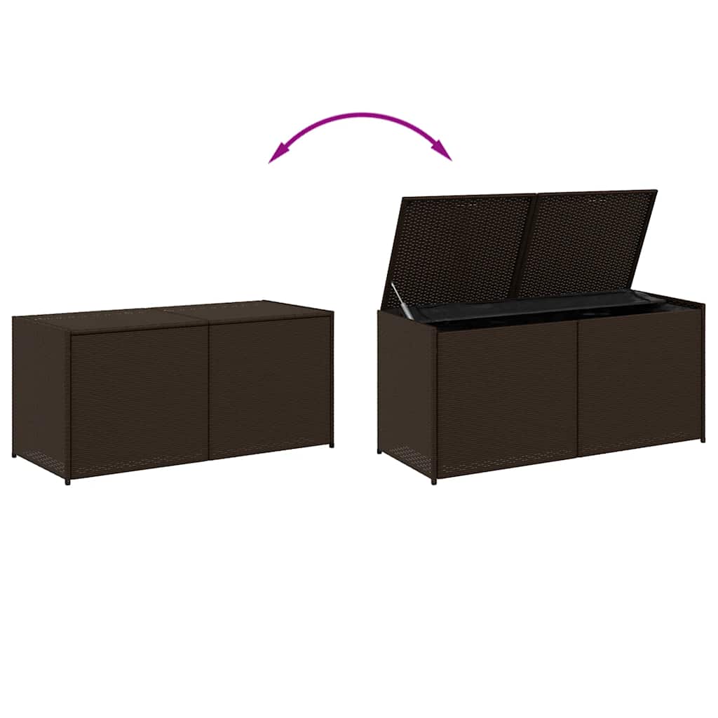 vidaXL Garden Storage Box Brown 283L Poly Rattan - 120 x 50 x 56 cm