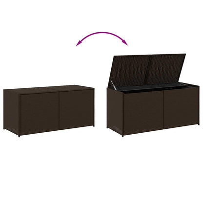 vidaXL Garden Storage Box Brown 283L Poly Rattan - 120 x 50 x 56 cm