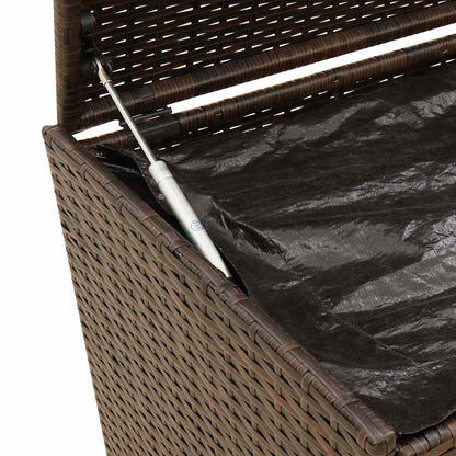 vidaXL Garden Storage Box Brown 283L Poly Rattan - 120 x 50 x 56 cm
