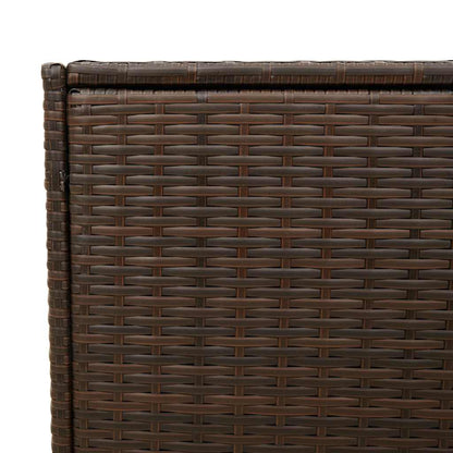 vidaXL Garden Storage Box Brown 283L Poly Rattan - 120 x 50 x 56 cm