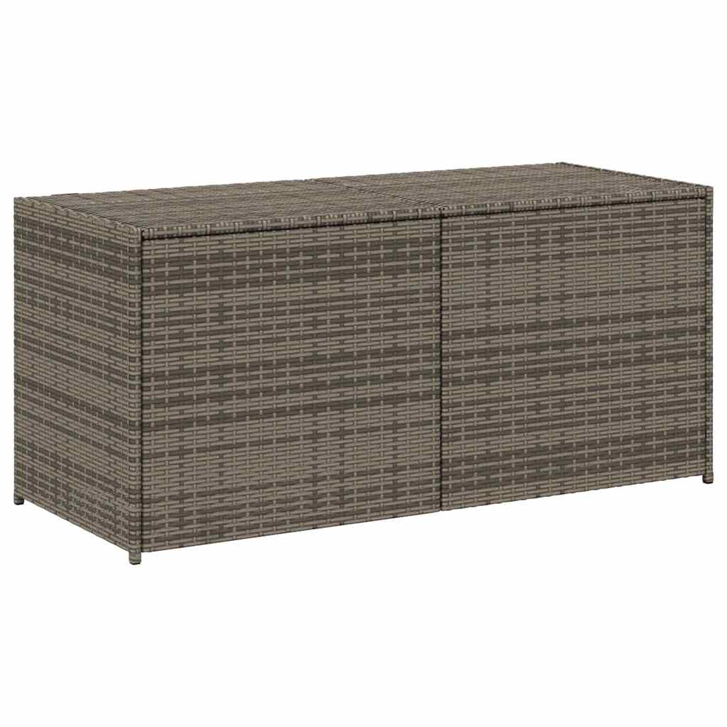 vidaXL Garden Storage Box Grey 283L Poly Rattan - 120 x 50 x 56 cm