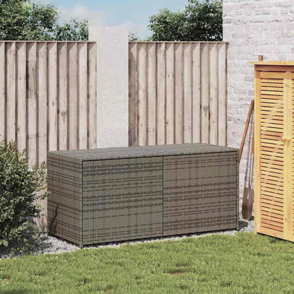 vidaXL Garden Storage Box Grey 283L Poly Rattan - 120 x 50 x 56 cm
