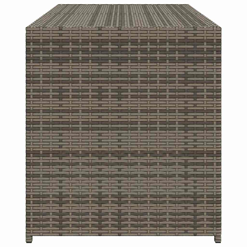 vidaXL Garden Storage Box Grey 283L Poly Rattan - 120 x 50 x 56 cm