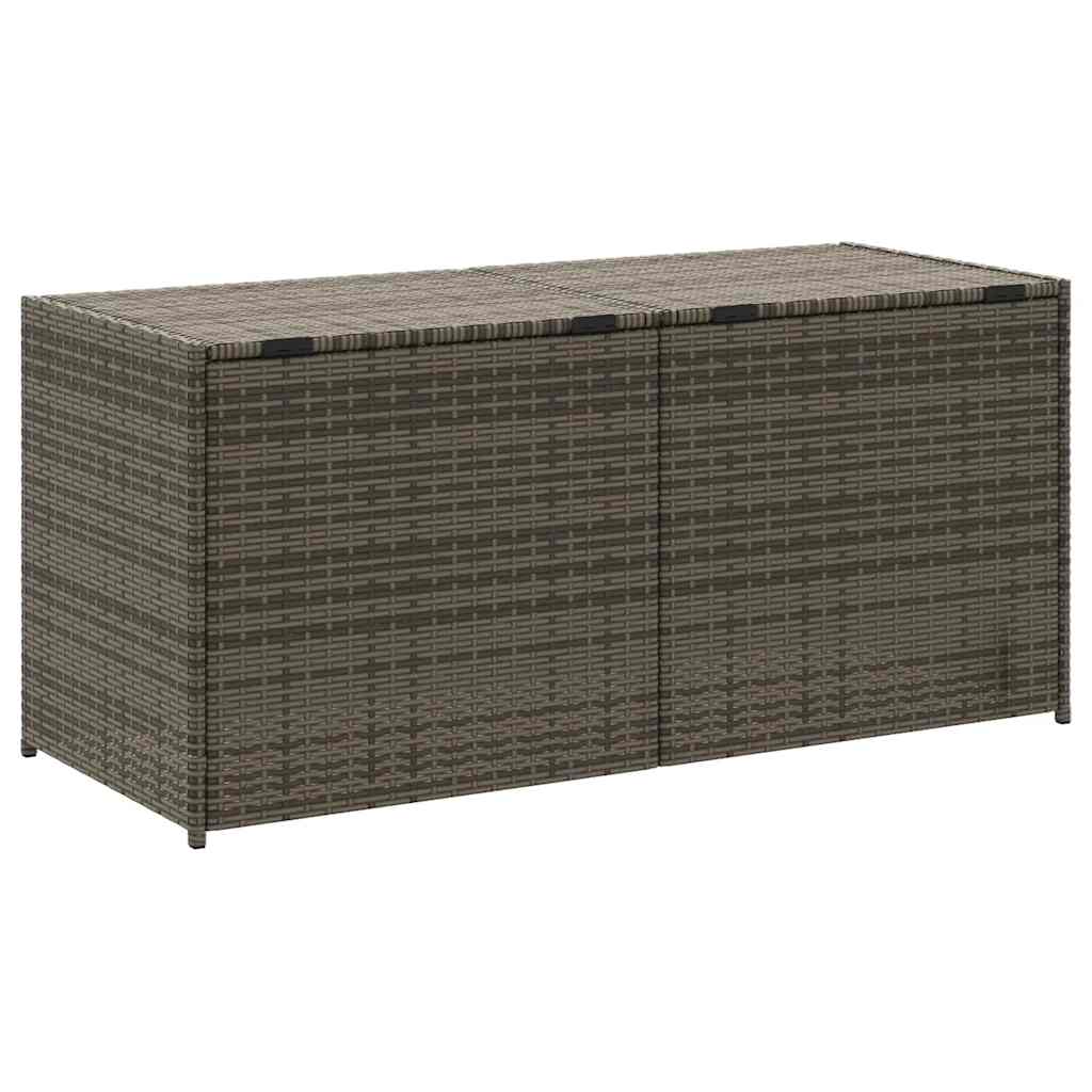vidaXL Garden Storage Box Grey 283L Poly Rattan - 120 x 50 x 56 cm