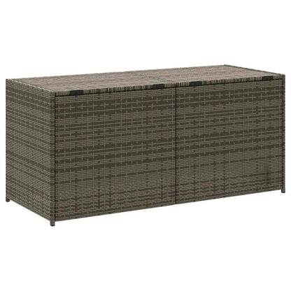 vidaXL Garden Storage Box Grey 283L Poly Rattan - 120 x 50 x 56 cm