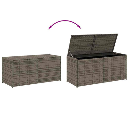 vidaXL Garden Storage Box Grey 283L Poly Rattan - 120 x 50 x 56 cm