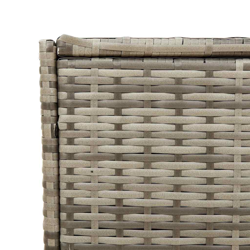 vidaXL Garden Storage Box Grey 283L Poly Rattan - 120 x 50 x 56 cm