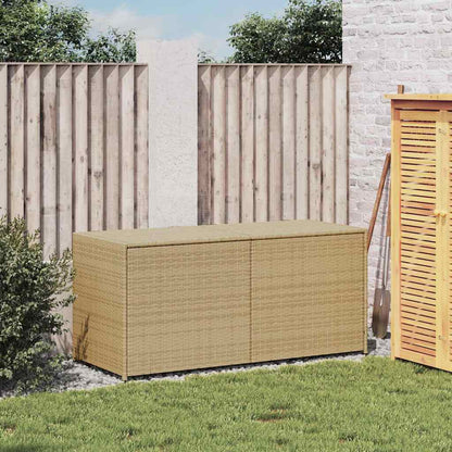 vidaXL Garden Storage Box Mix Beige 283L Poly Rattan - 120 x 50 x 56 cm