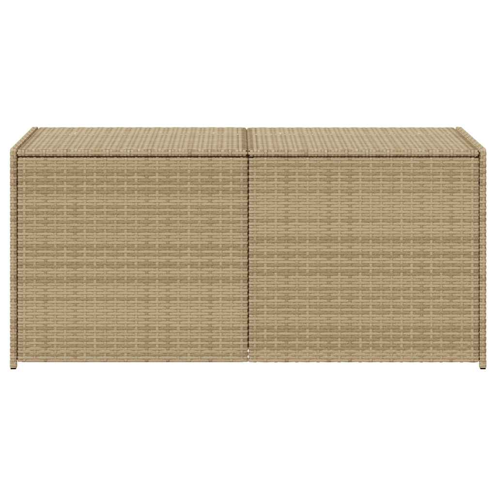 vidaXL Garden Storage Box Mix Beige 283L Poly Rattan - 120 x 50 x 56 cm