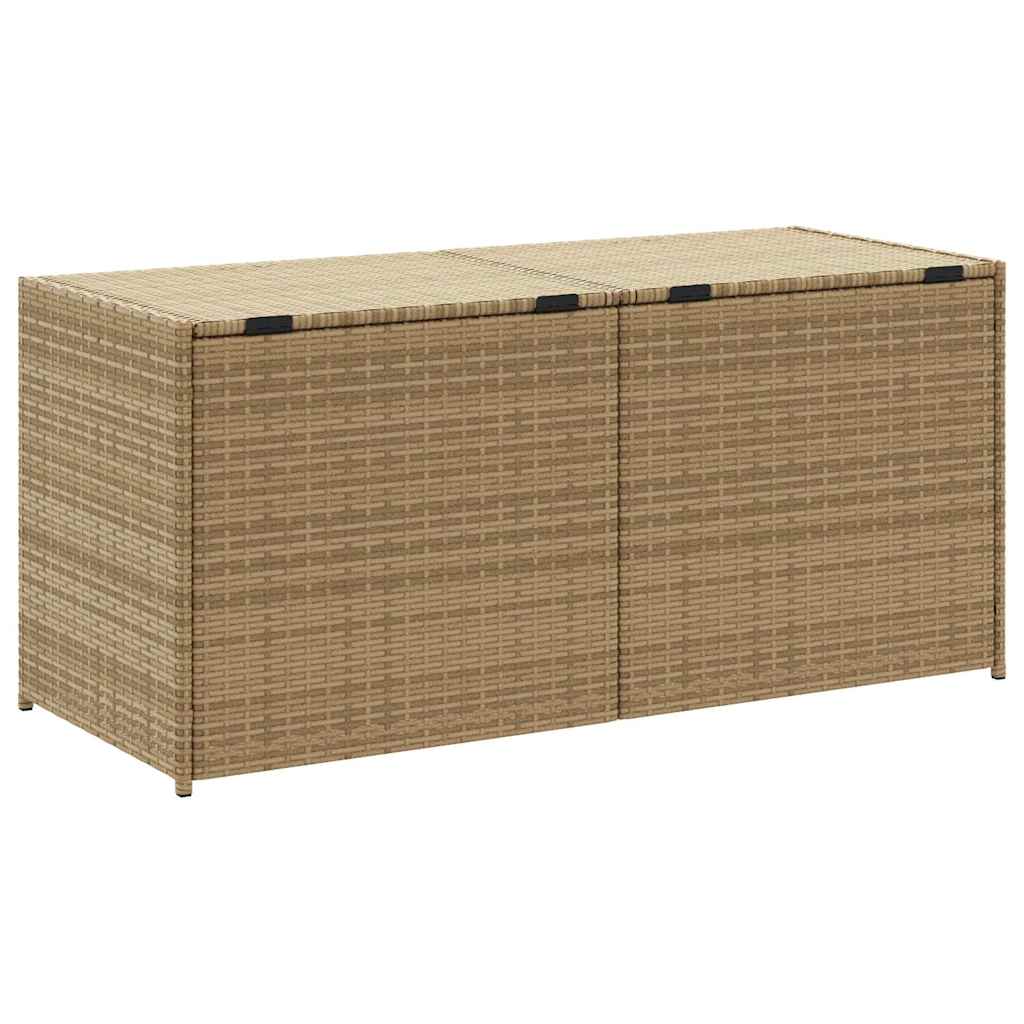 vidaXL Garden Storage Box Mix Beige 283L Poly Rattan - 120 x 50 x 56 cm