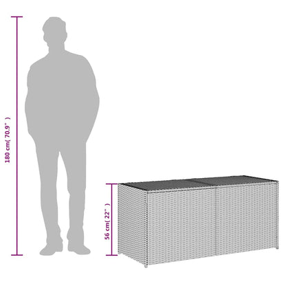 vidaXL Garden Storage Box Mix Beige 283L Poly Rattan - 120 x 50 x 56 cm