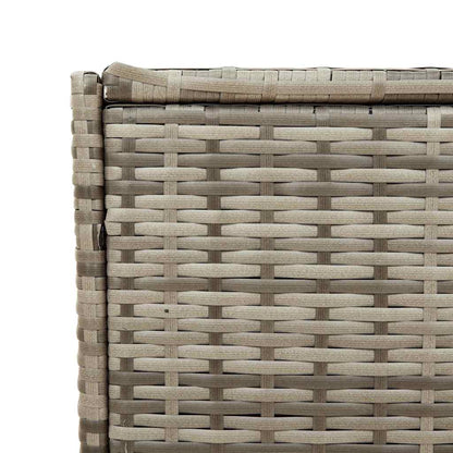 vidaXL Garden Storage Box with Wheels Grey 283L Poly Rattan - 127 x 55 x 56/59.5 cm