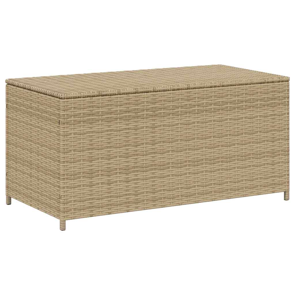 vidaXL Garden Storage Box Mix Beige 190L Poly Rattan - 100 x 50 x 50 cm