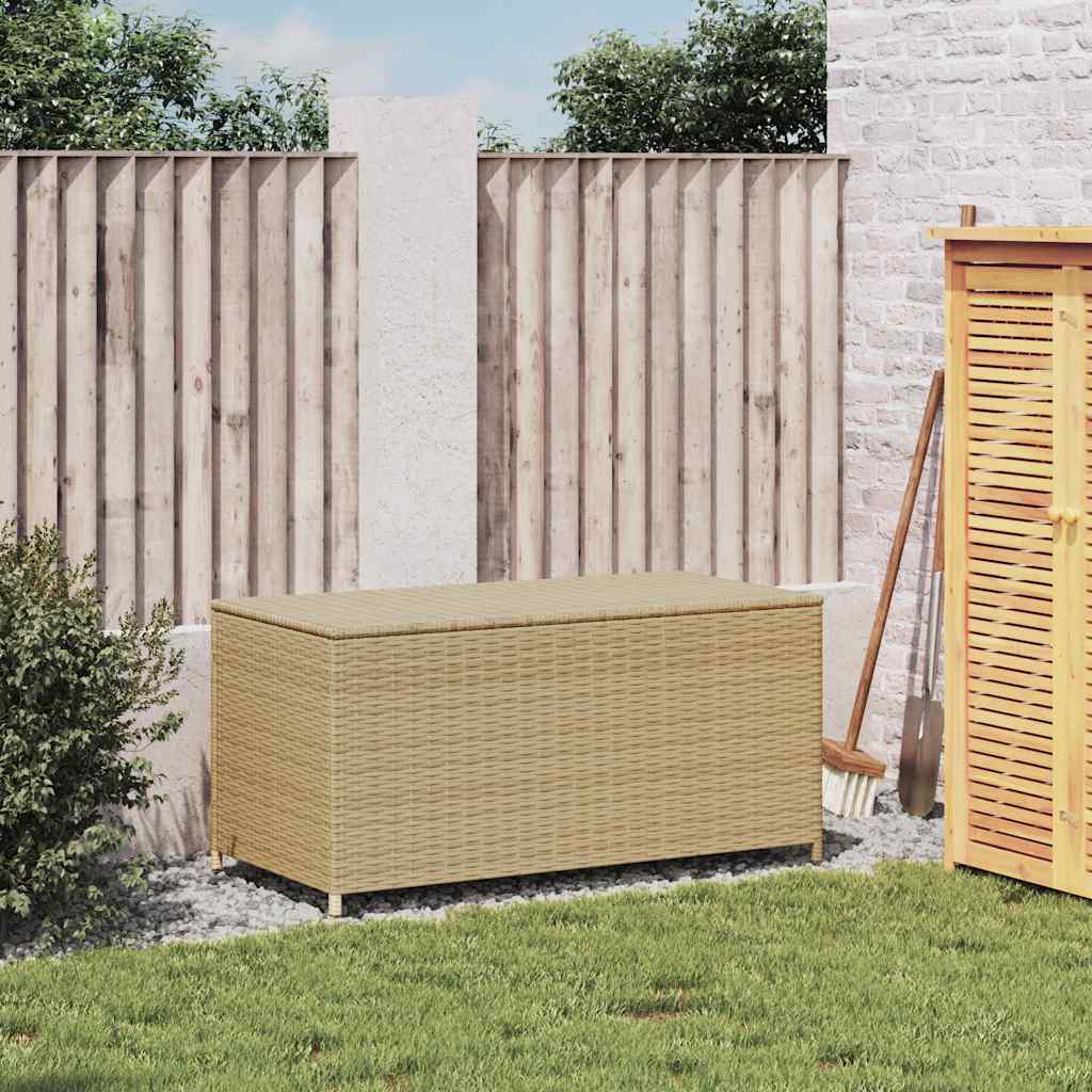 vidaXL Garden Storage Box Mix Beige 190L Poly Rattan - 100 x 50 x 50 cm