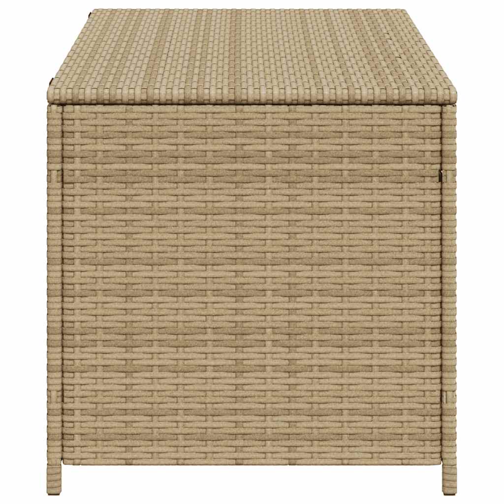 vidaXL Garden Storage Box Mix Beige 190L Poly Rattan - 100 x 50 x 50 cm