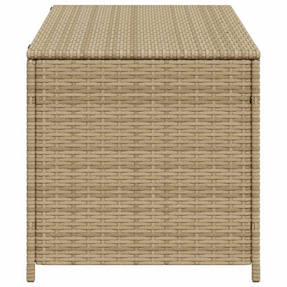 vidaXL Garden Storage Box Mix Beige 190L Poly Rattan - 100 x 50 x 50 cm
