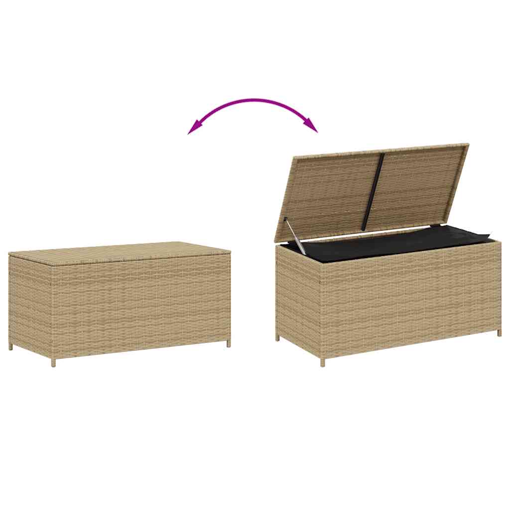 vidaXL Garden Storage Box Mix Beige 190L Poly Rattan - 100 x 50 x 50 cm