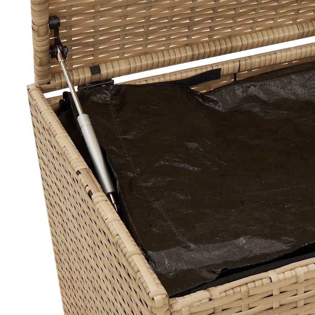 vidaXL Garden Storage Box Mix Beige 190L Poly Rattan - 100 x 50 x 50 cm