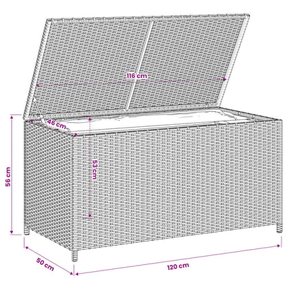 vidaXL Garden Storage Box Mix Beige 190L Poly Rattan - 100 x 50 x 50 cm