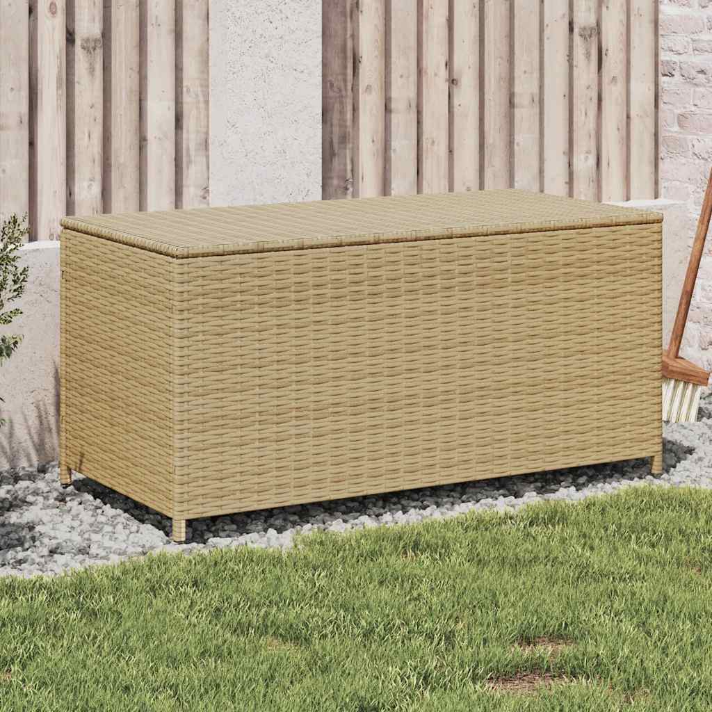 vidaXL Garden Storage Box Mix Beige 190L Poly Rattan - 100 x 50 x 50 cm