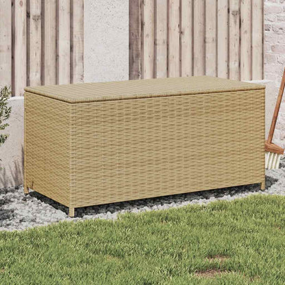 vidaXL Garden Storage Box Mix Beige 190L Poly Rattan - 100 x 50 x 50 cm