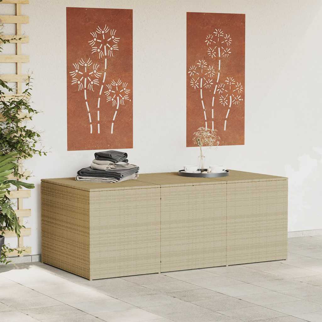vidaXL Garden Storage Box Mix Beige 984L Poly Rattan - 180 x 90 x 70 cm