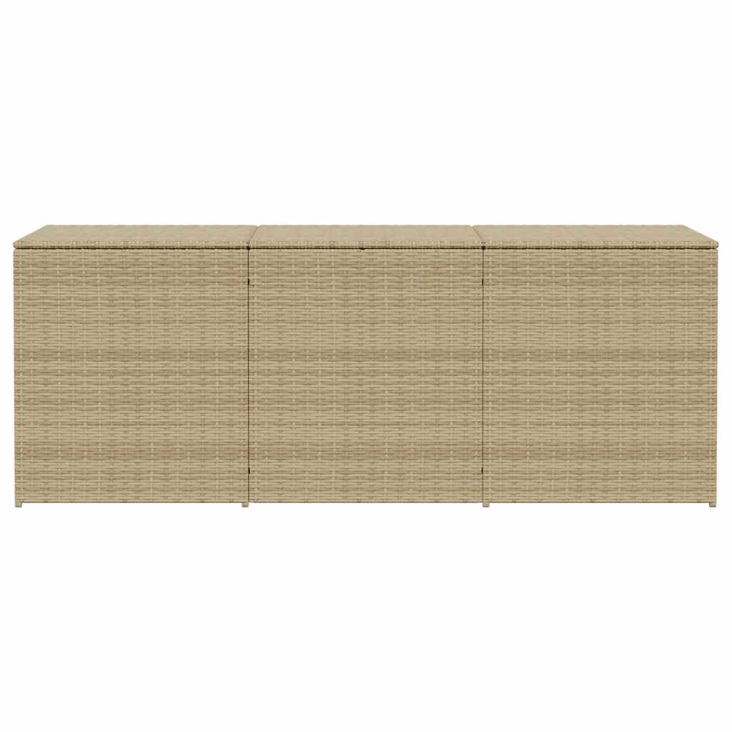 vidaXL Garden Storage Box Mix Beige 984L Poly Rattan - 180 x 90 x 70 cm