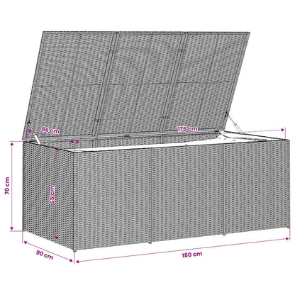vidaXL Garden Storage Box Mix Beige 984L Poly Rattan - 180 x 90 x 70 cm