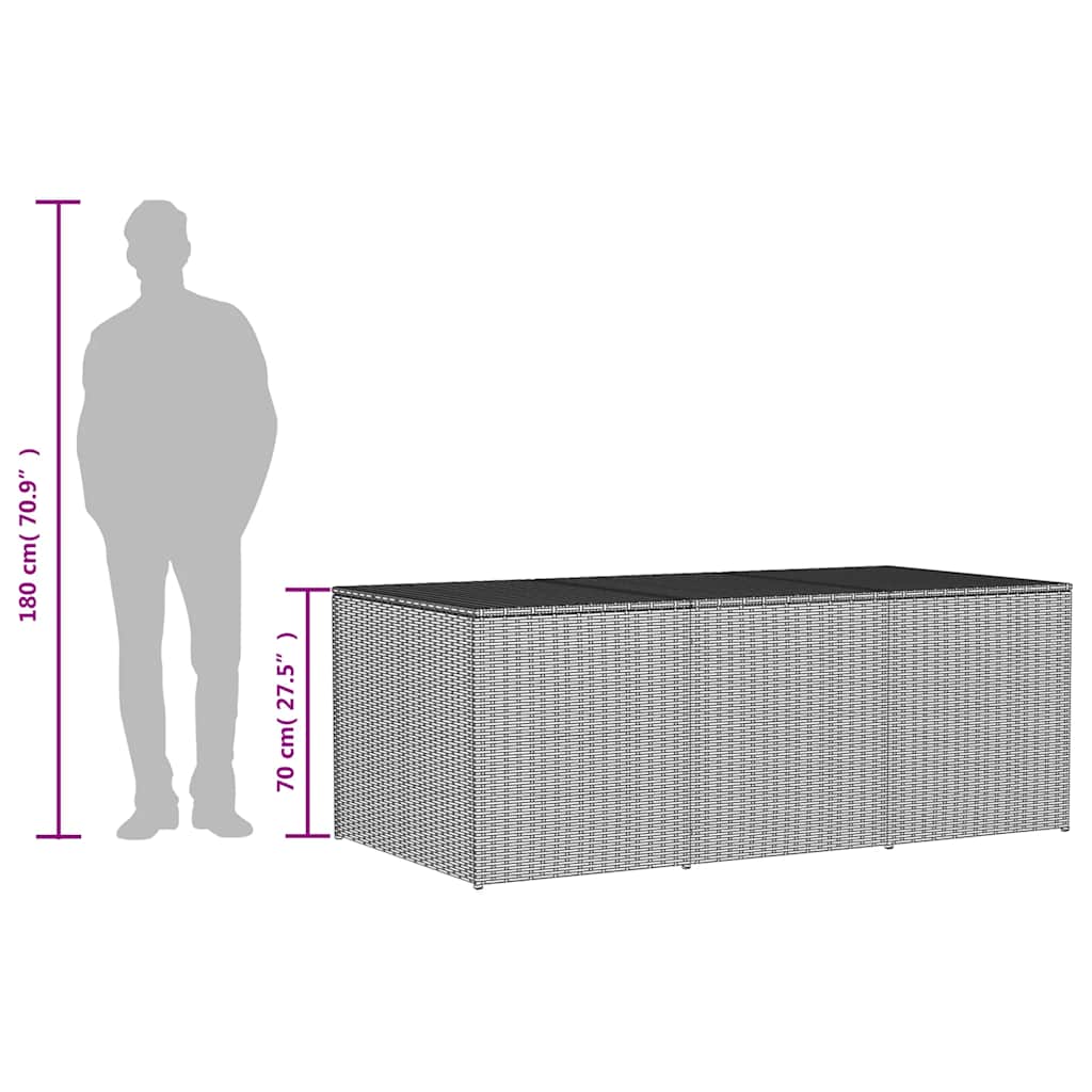 vidaXL Garden Storage Box Mix Beige 984L Poly Rattan - 180 x 90 x 70 cm
