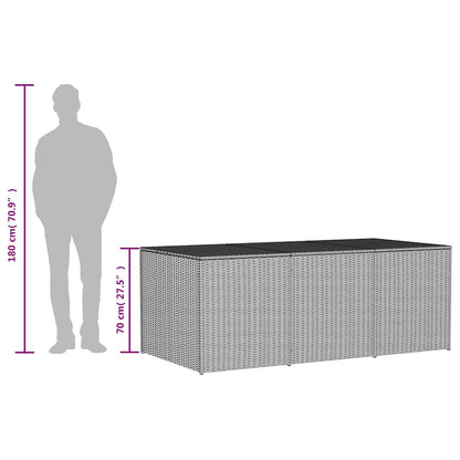 vidaXL Garden Storage Box Mix Beige 984L Poly Rattan - 180 x 90 x 70 cm