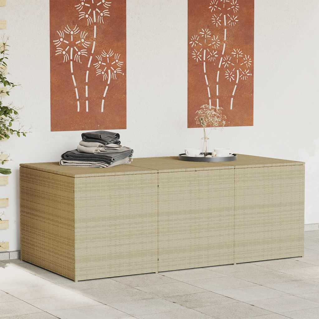 vidaXL Garden Storage Box Mix Beige 984L Poly Rattan - 180 x 90 x 70 cm