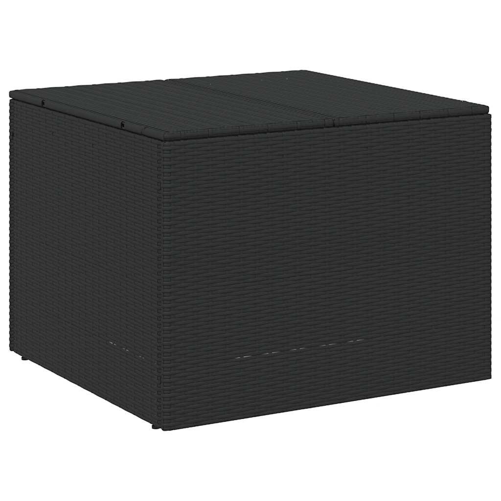 vidaXL Garden Storage Box Black 291L Poly Rattan - 80 x 75 x 59 cm